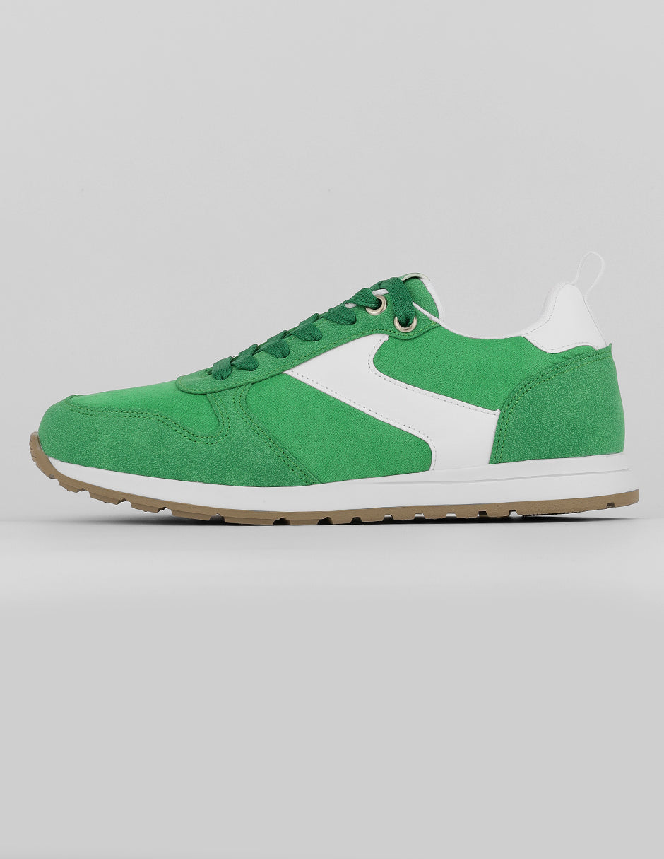 Tenis con cordones Exterior Gamuza Color Verde Para Mujer De RBCOLLECTION