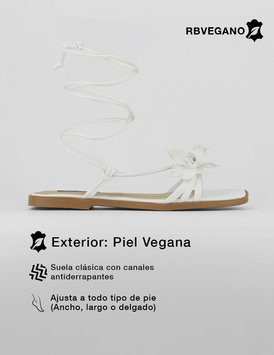 Sandalias de piso Soft en Piel vegana – Blanco