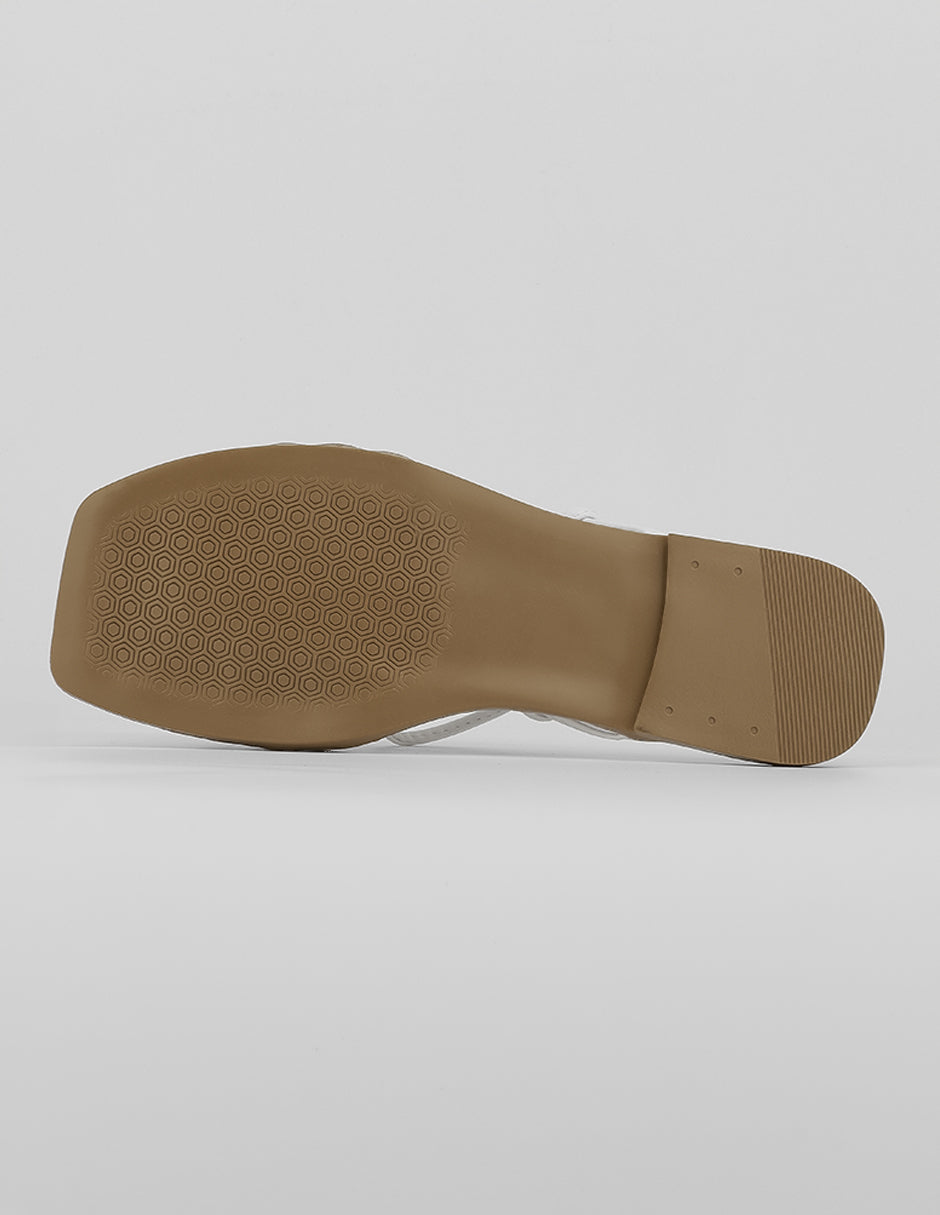 Sandalias de piso Soft en Piel vegana – Blanco