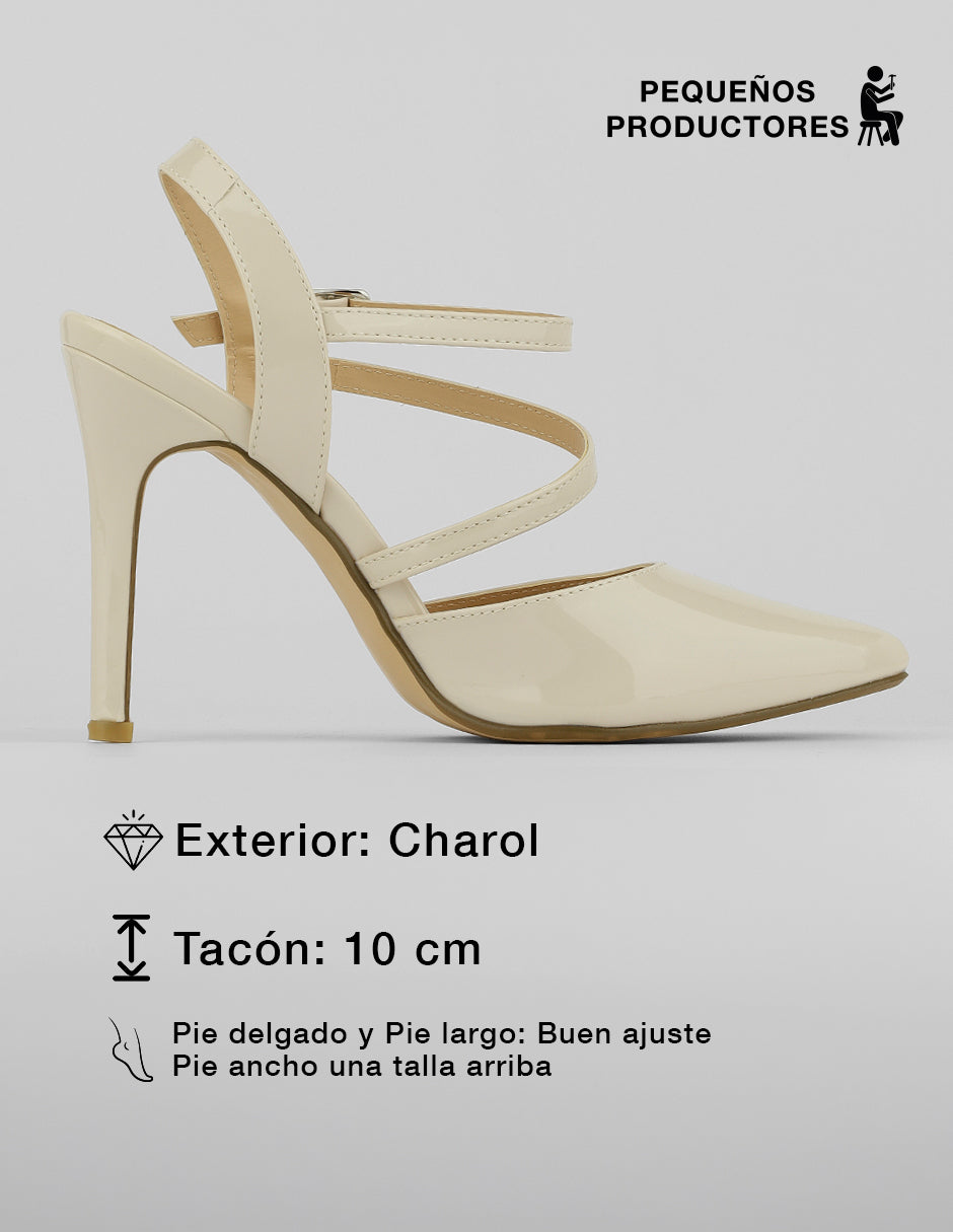 Zapatillas Slingback en Charol – Latte