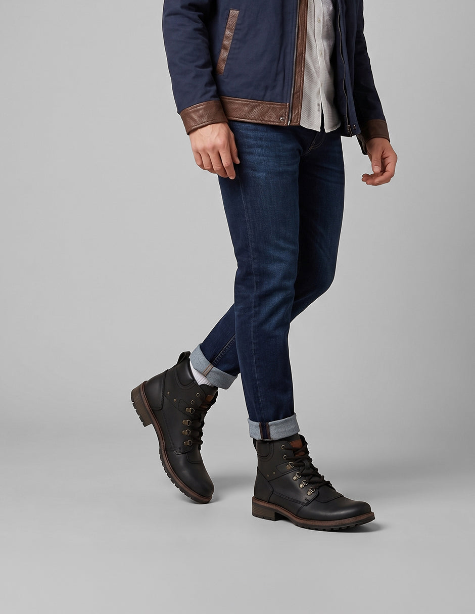 Botas casuales Hiking en Piel vegana – Negro