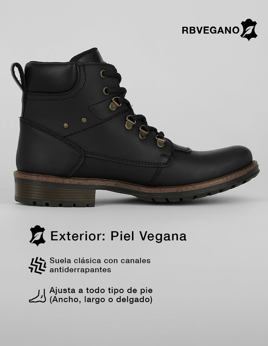 Botas casuales Hiking en Piel vegana – Negro