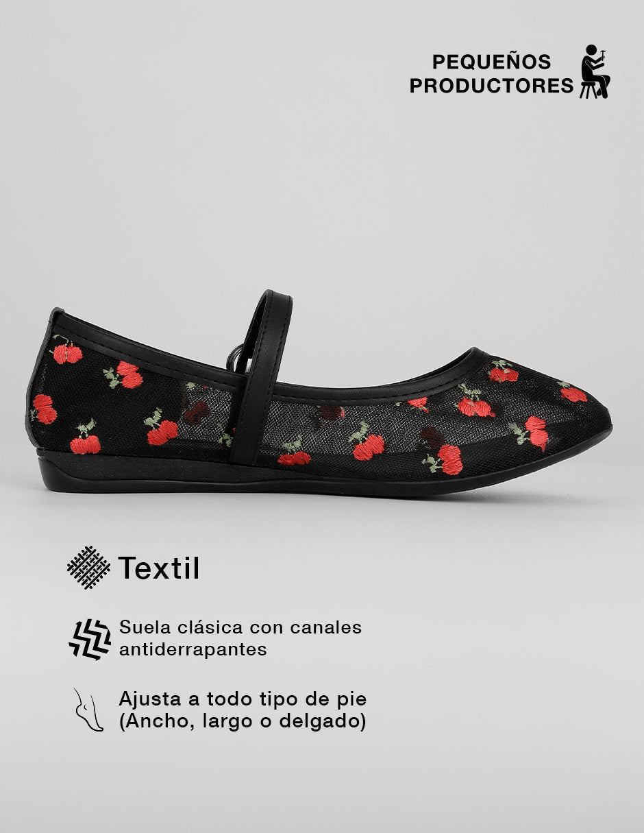 Mary jane Darling en Textil – Negro