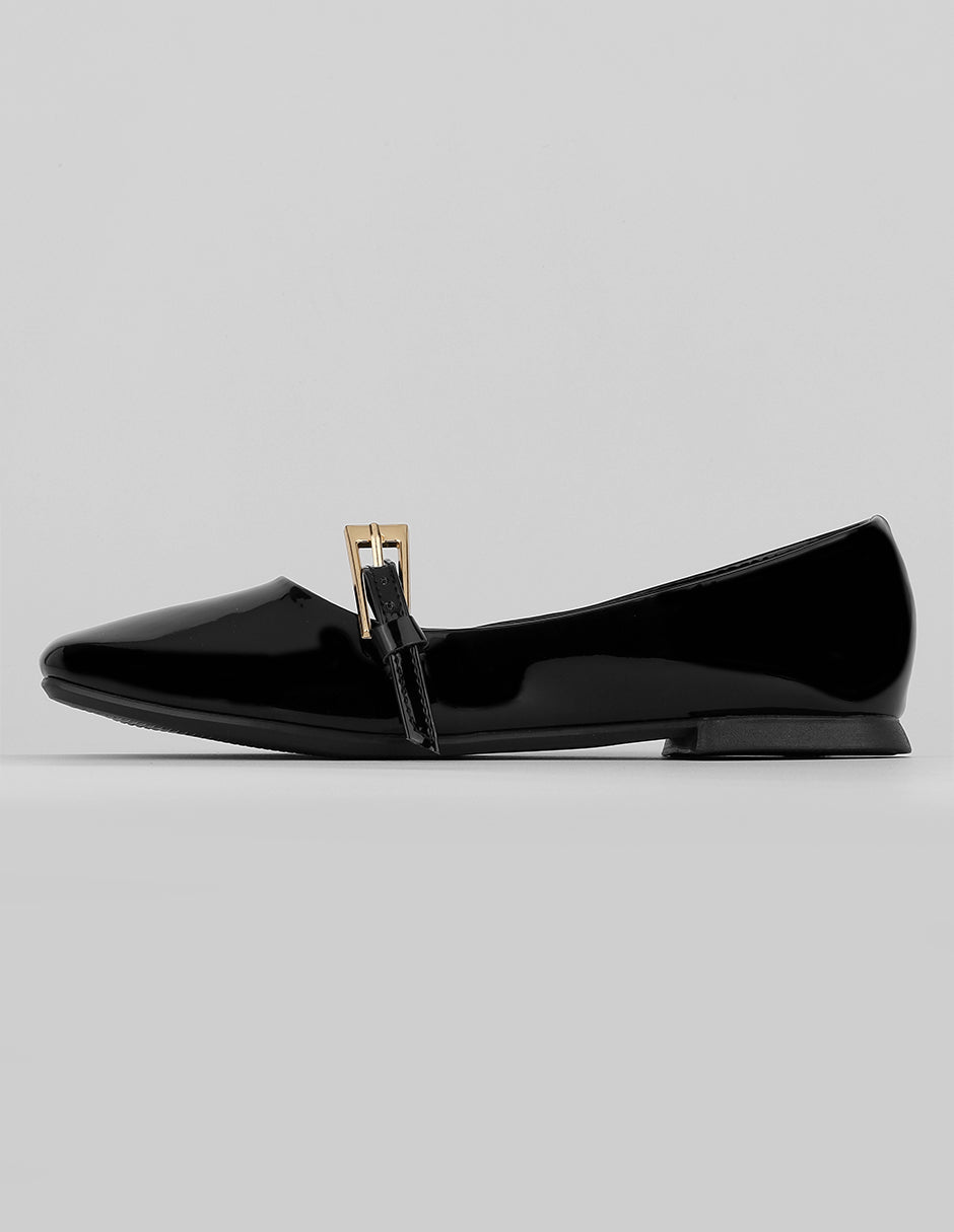 Mocasines Exterior Charol Color Negro Para Mujer De RBCOLLECTION