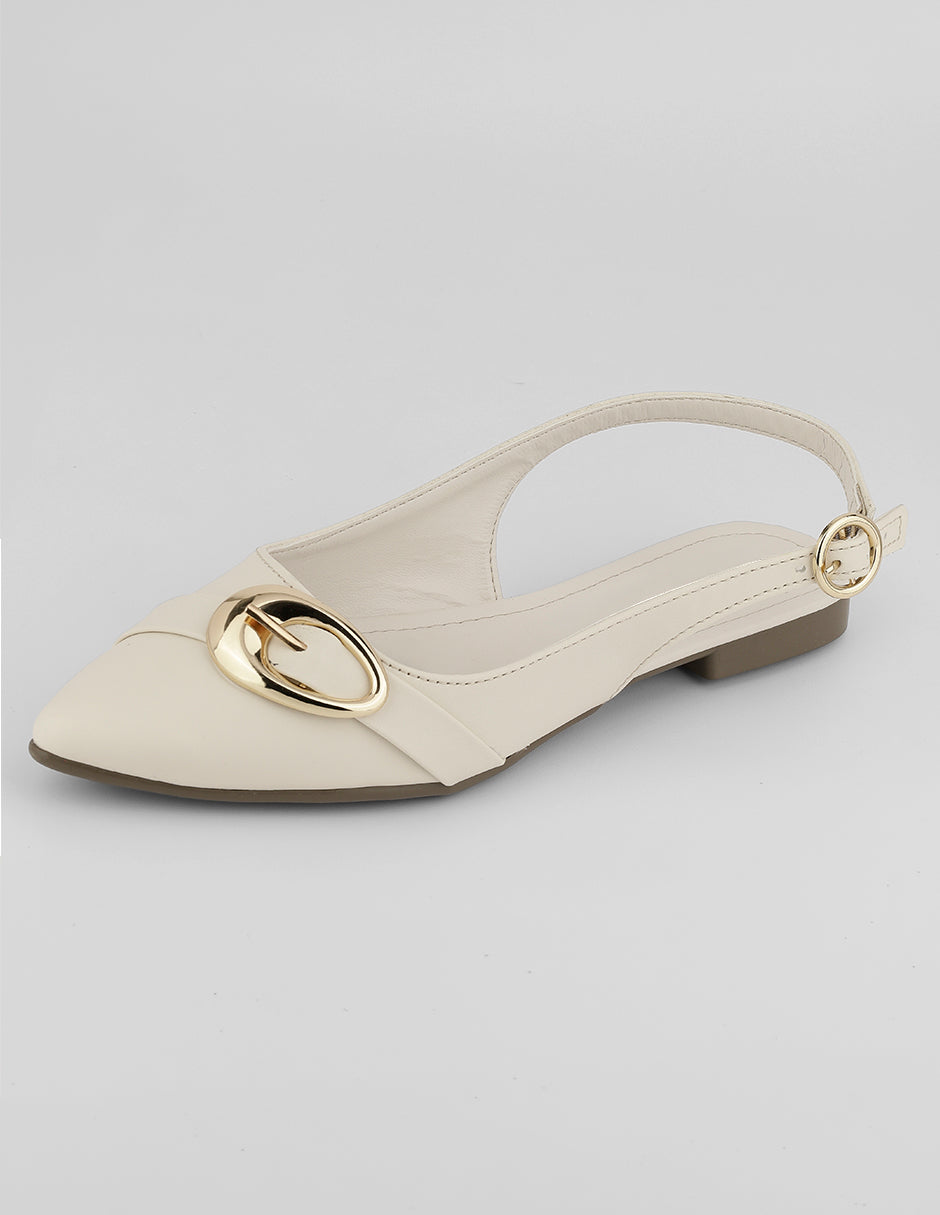Flats puntales Onne en Piel vegana – Blanco