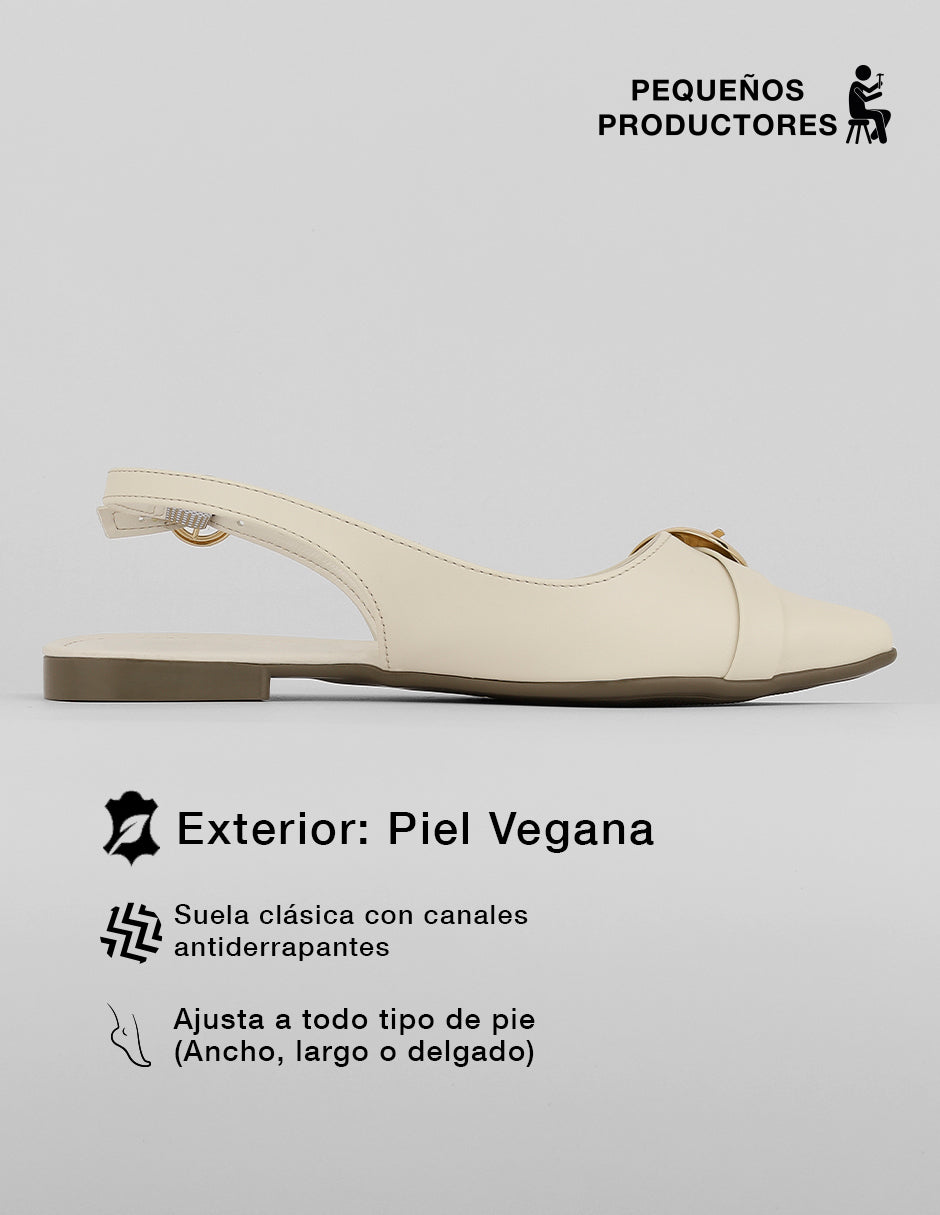 Flats puntales Onne en Piel vegana – Blanco