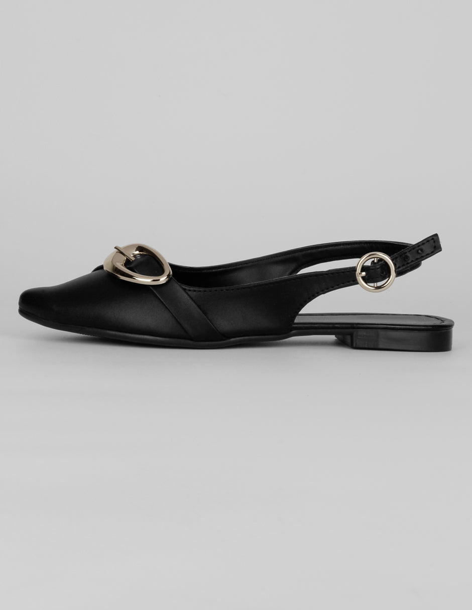 Flats puntales Exterior Piel vegana Color Negro Para Mujer De RBCOLLECTION