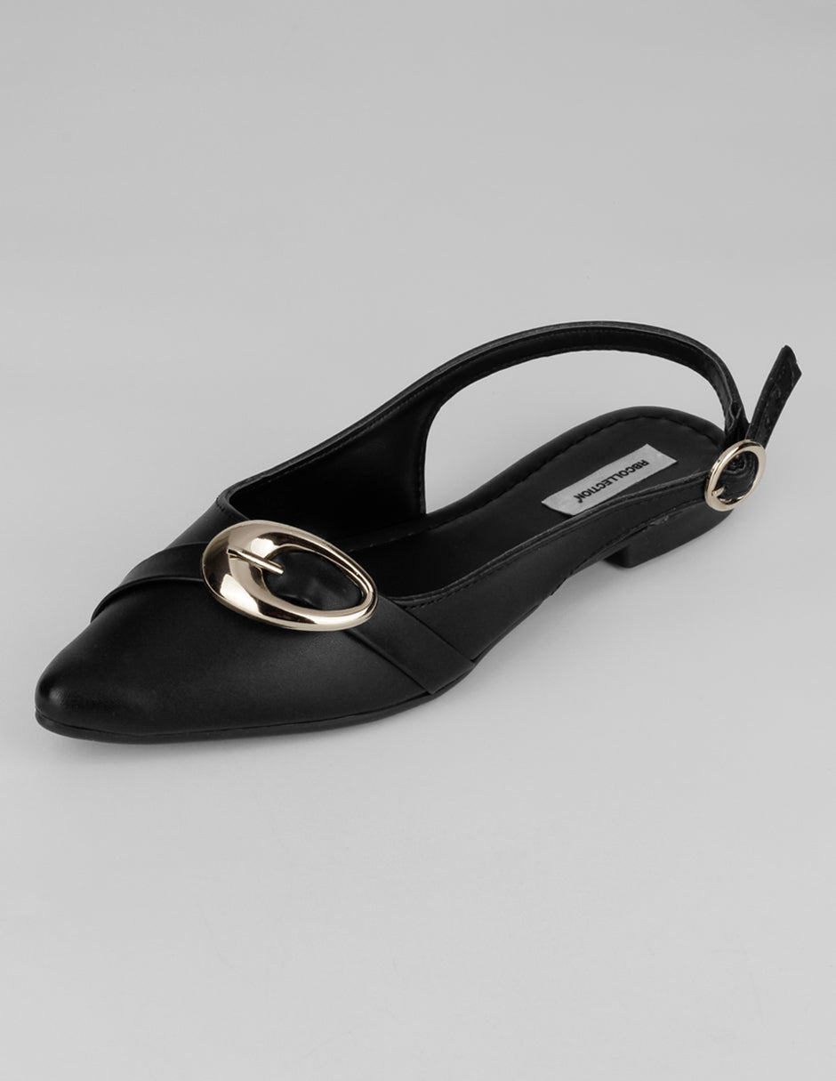 Flats puntales Onne en Piel vegana – Negro