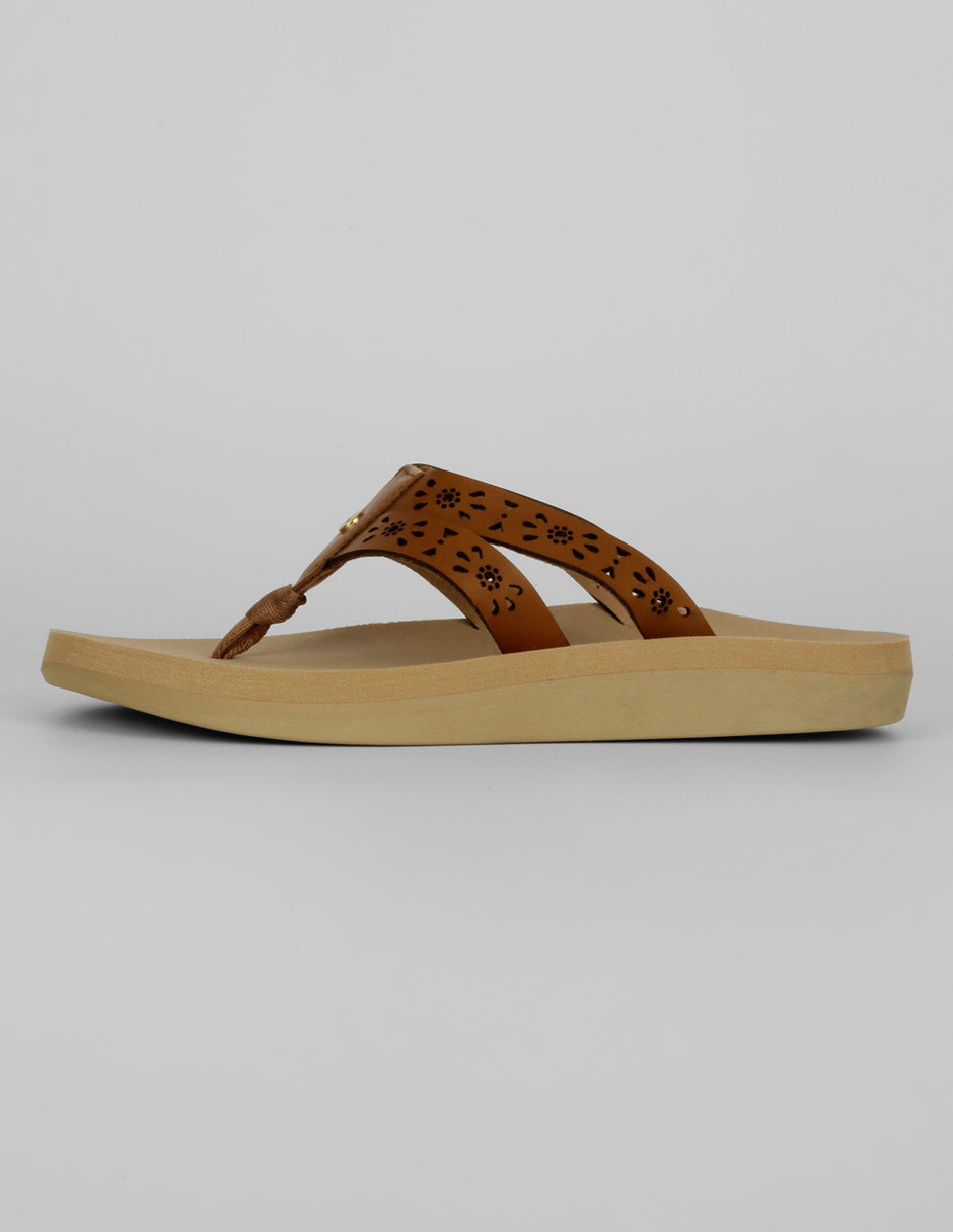 Sandalias de piso Exterior Piel vegana Color Café Para Mujer De RBBASICS