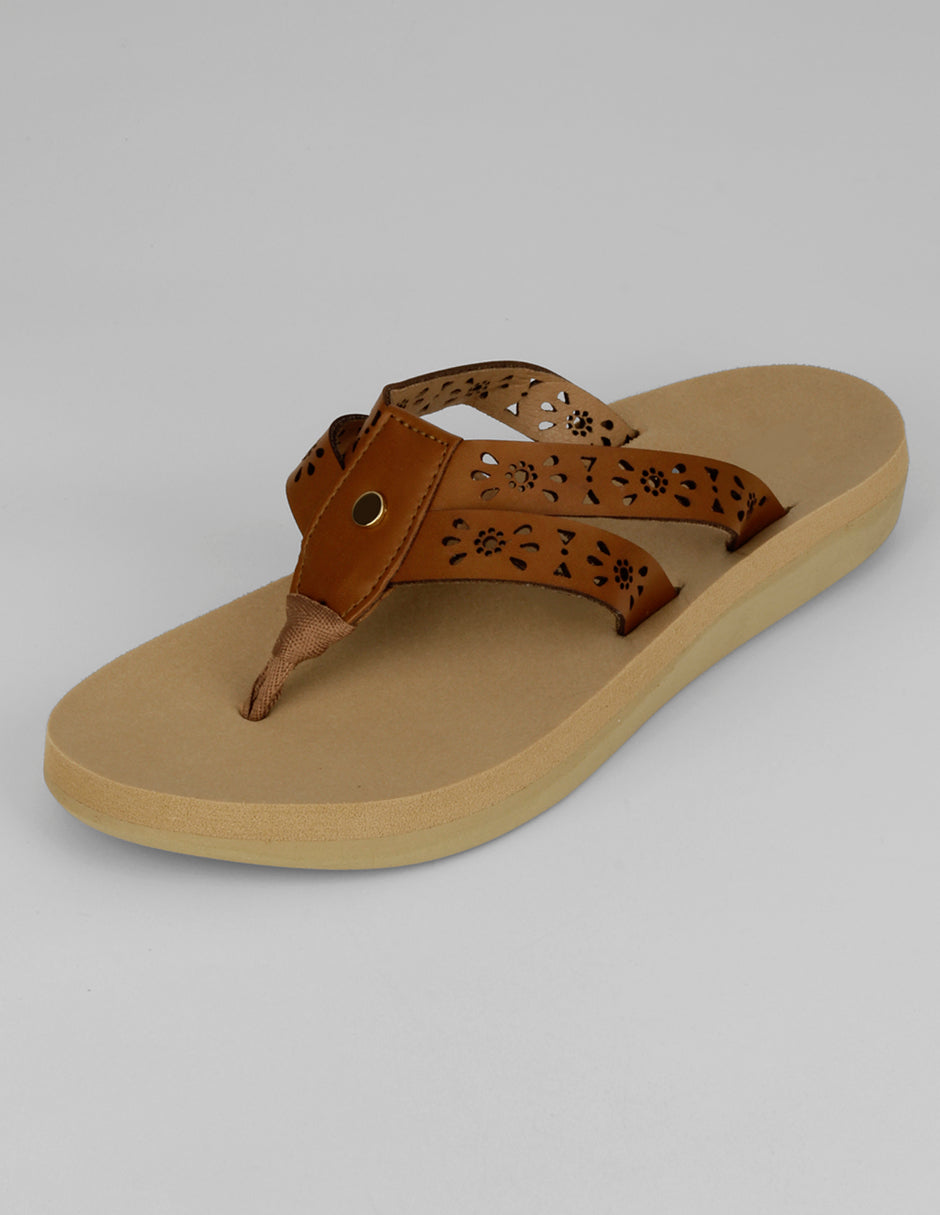 Sandalias de piso Walky en Piel vegana – Café