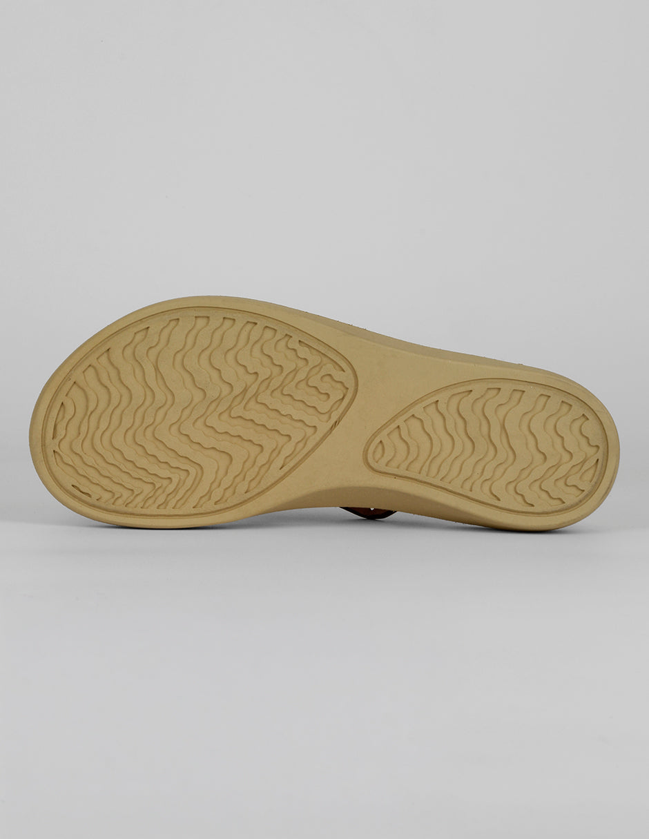 Sandalias de piso Walky en Piel vegana – Café