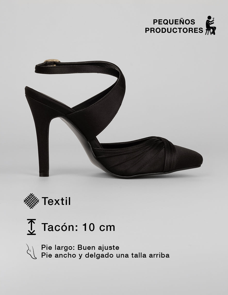 Zapatillas Slingback en Textil – Negro