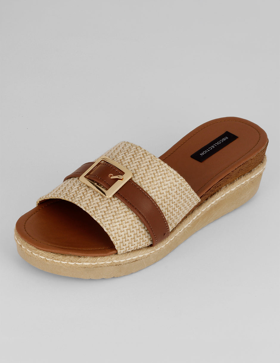 Sandalias con plataforma Soft en Textil – Café