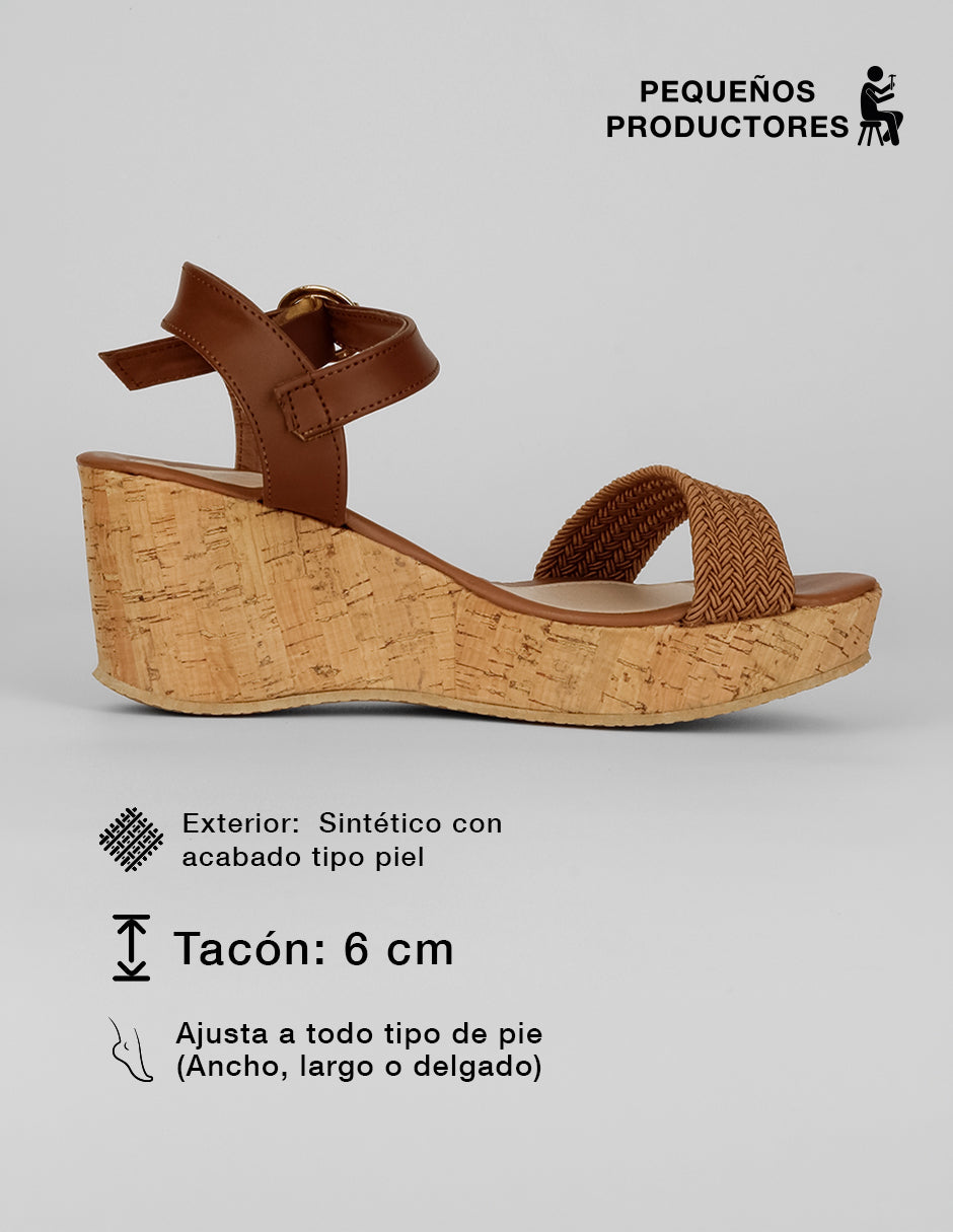 Sandalias con plataforma Naia en Sintético – Café