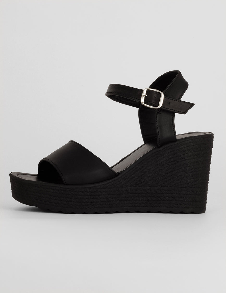 Sandalias con plataforma Exterior Piel vegana Color Negro Para Mujer De RBCOLLECTION