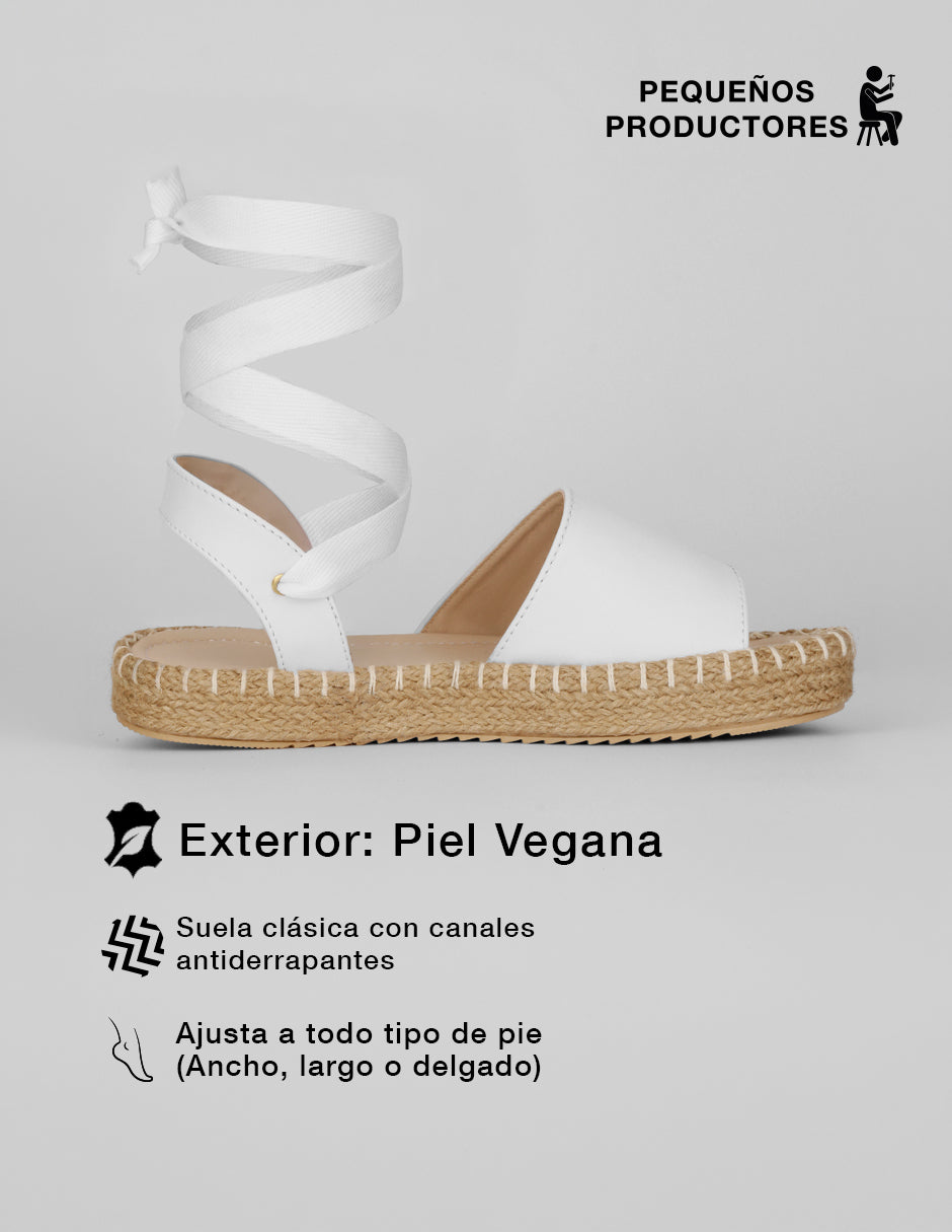 Sandalias con plataforma Naia en Piel vegana – Blanco
