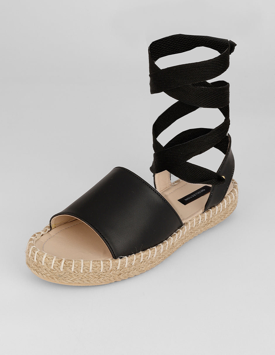 Sandalias de piso Naia en Piel vegana – Negro