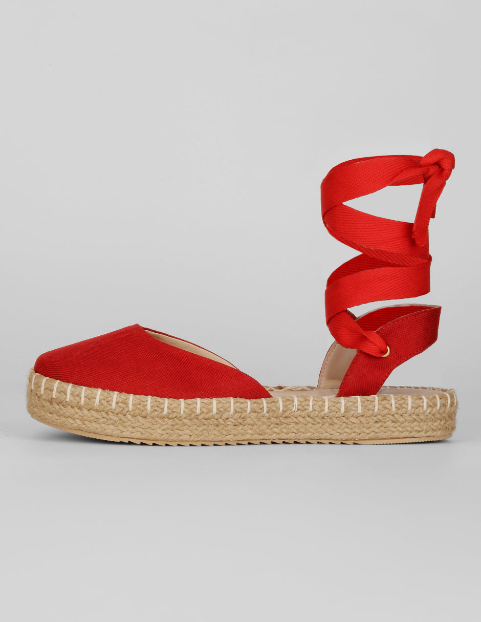 Sandalias con plataforma Exterior Textil Color Rojo Para Mujer De RBCOLLECTION