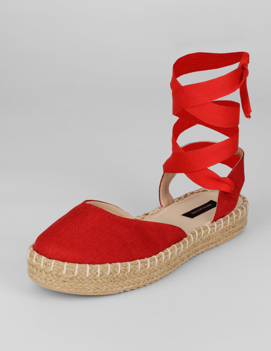 Sandalias con plataforma Naia en Textil – Rojo