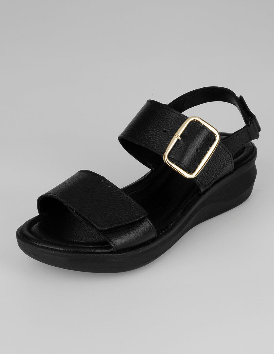 Sandalias con plataforma Hand made  en Piel – Negro