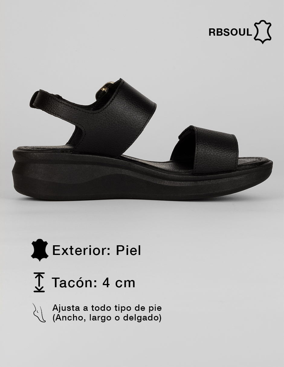 Sandalias con plataforma Hand made  en Piel – Negro