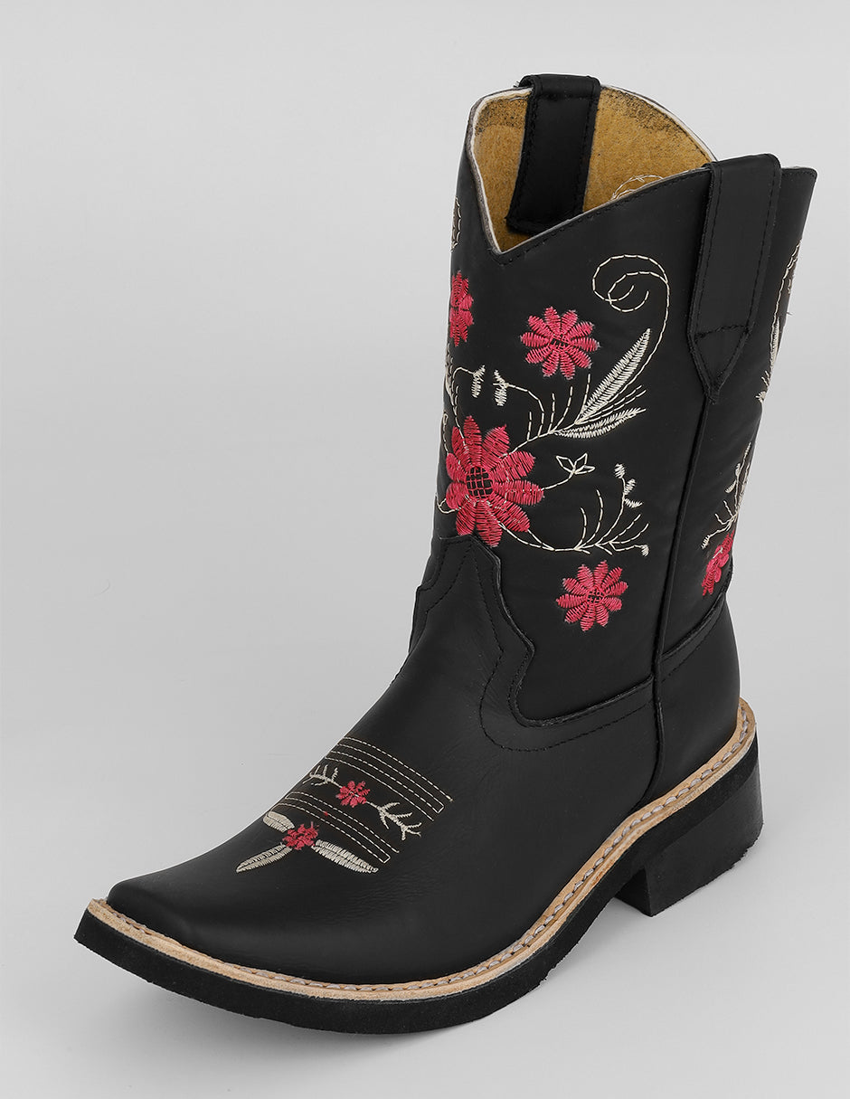 Botas tipo western West en Piel vegana – Negro