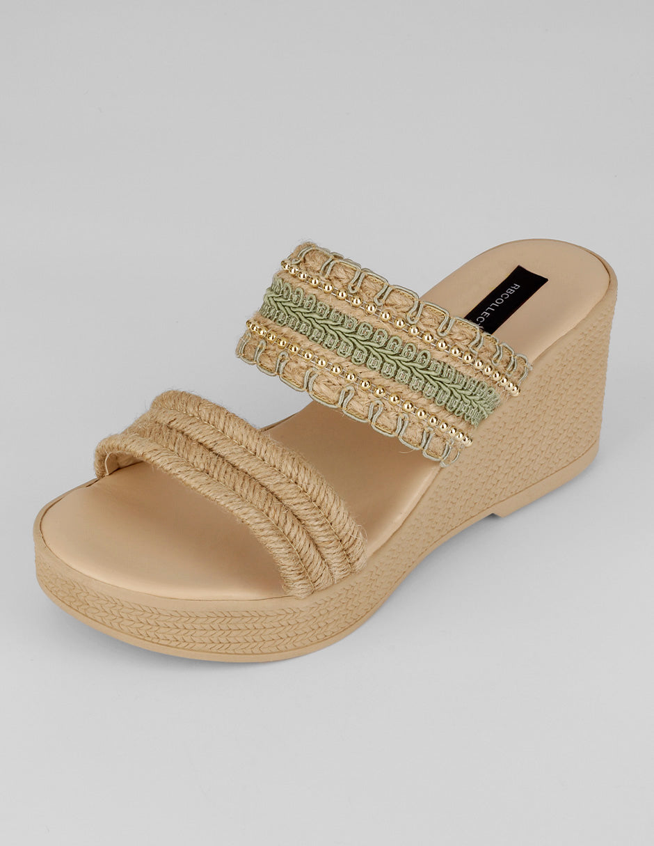 Sandalias con plataforma Naia en Textil – Verde