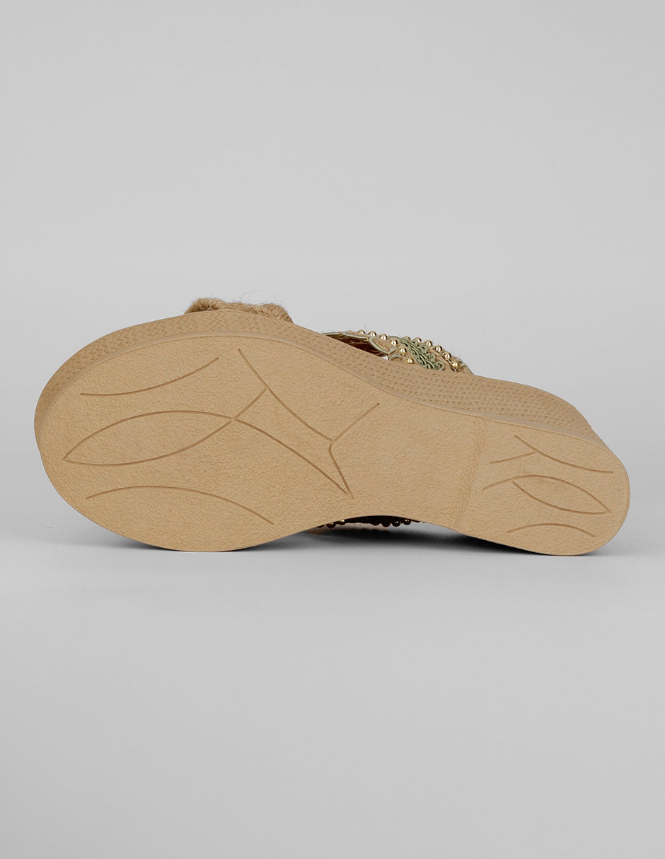 Sandalias con plataforma Naia en Textil – Verde