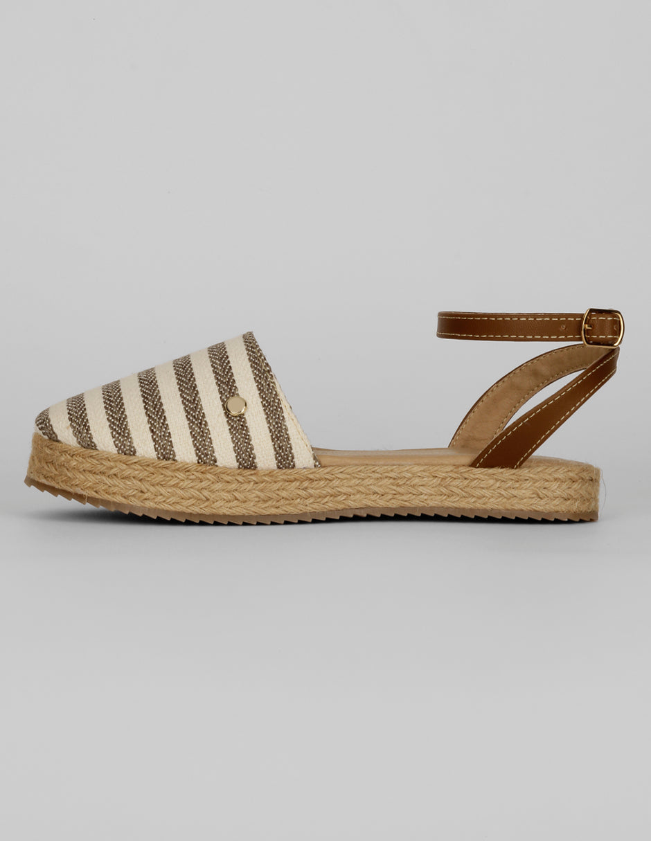 Sandalias de piso Exterior Textil Color Café Para Mujer De RBCOLLECTION