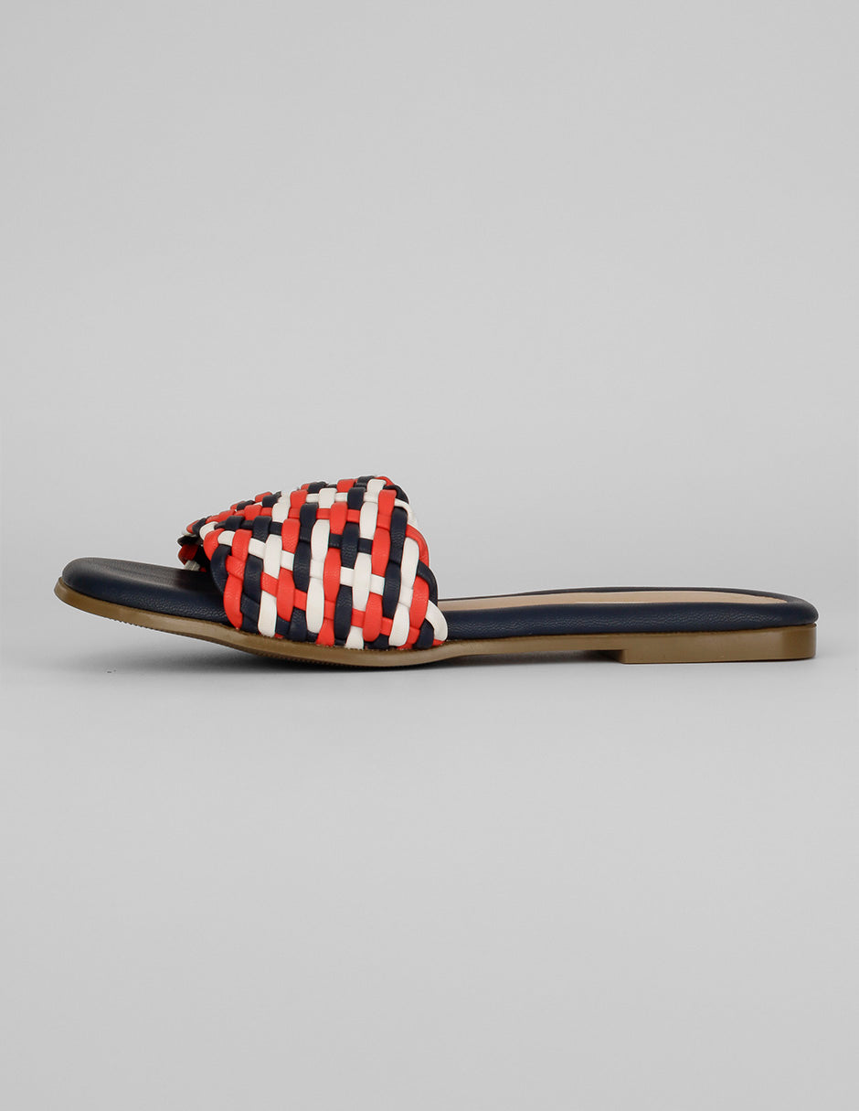 Sandalias de piso Exterior Piel vegana Color Negro Para Mujer De RBBASICS