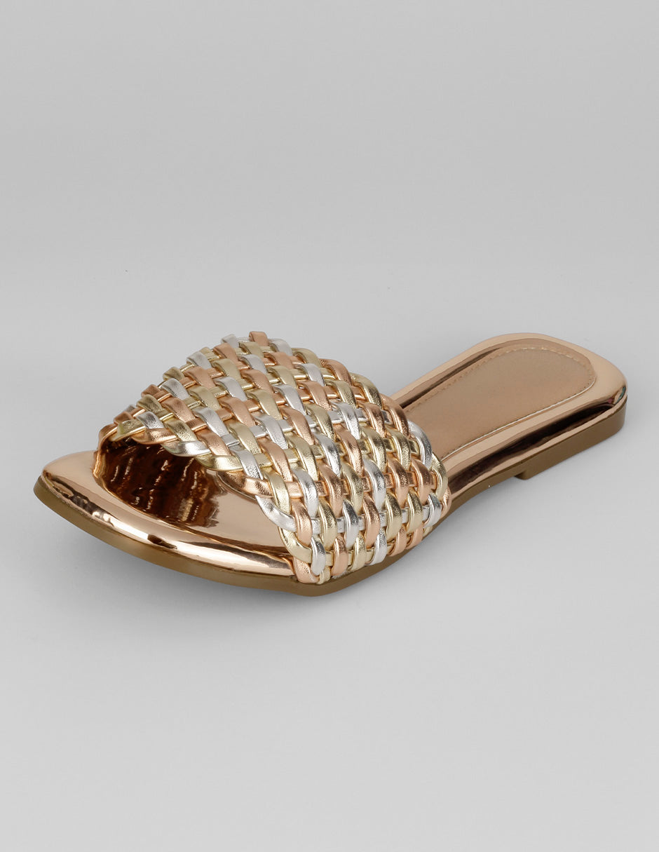 Sandalias de piso Soft en Sintético – Dorado