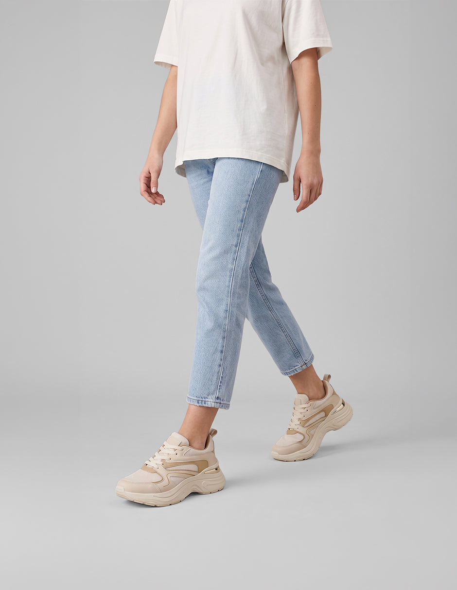 Tenis tipo deportivo  Chunk en Textil – Beige