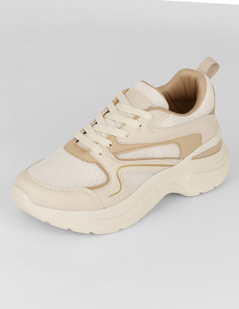 Tenis tipo deportivo  Chunk en Textil – Beige