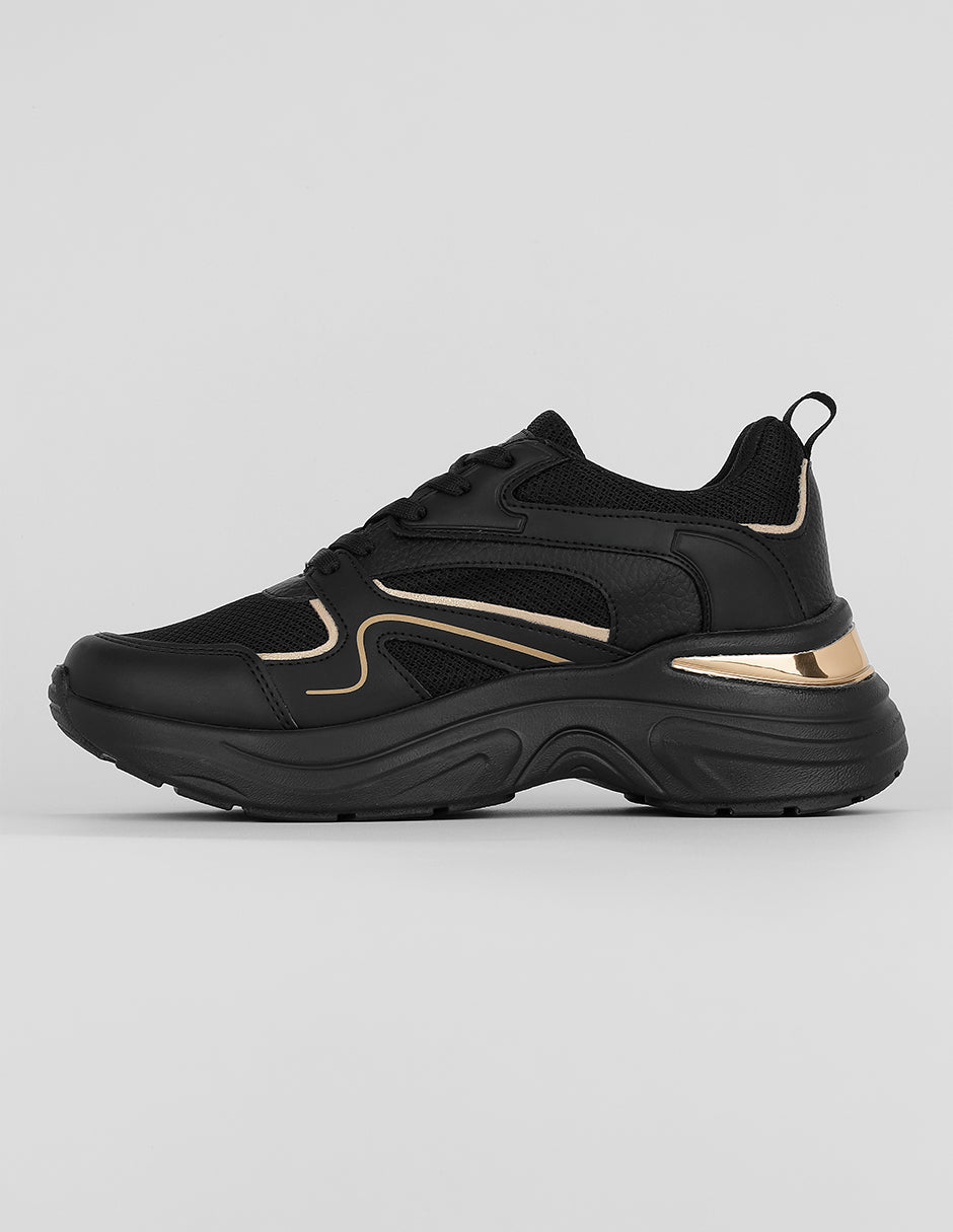Tenis tipo deportivo Exterior Textil Color Negro Para Mujer De RBCOLLECTION