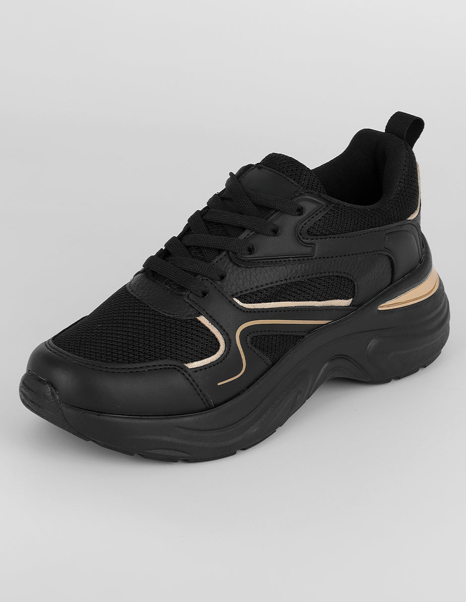 Tenis tipo deportivo  Chunk en Textil – Negro