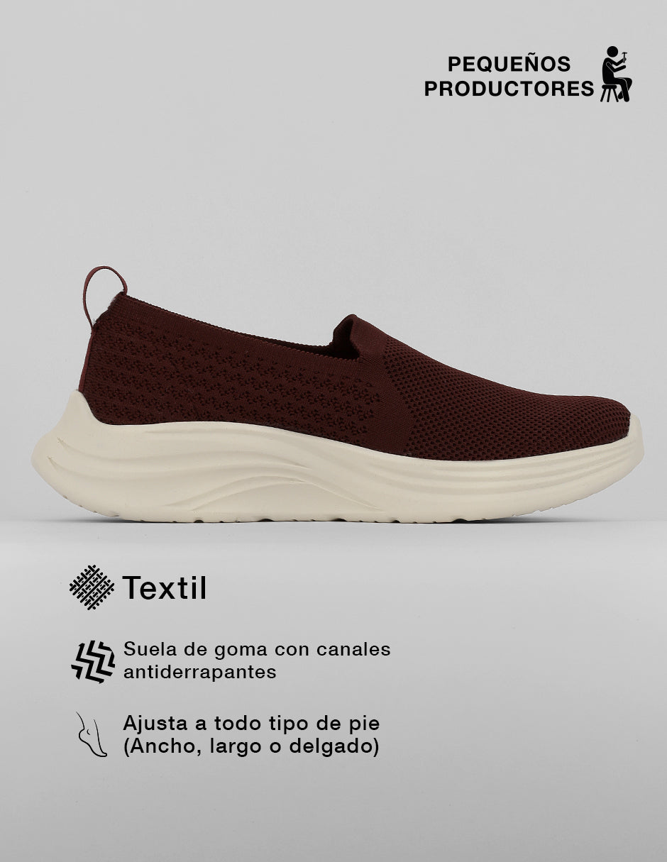 Zapatos de confort Comfy en Textil – Rojo
