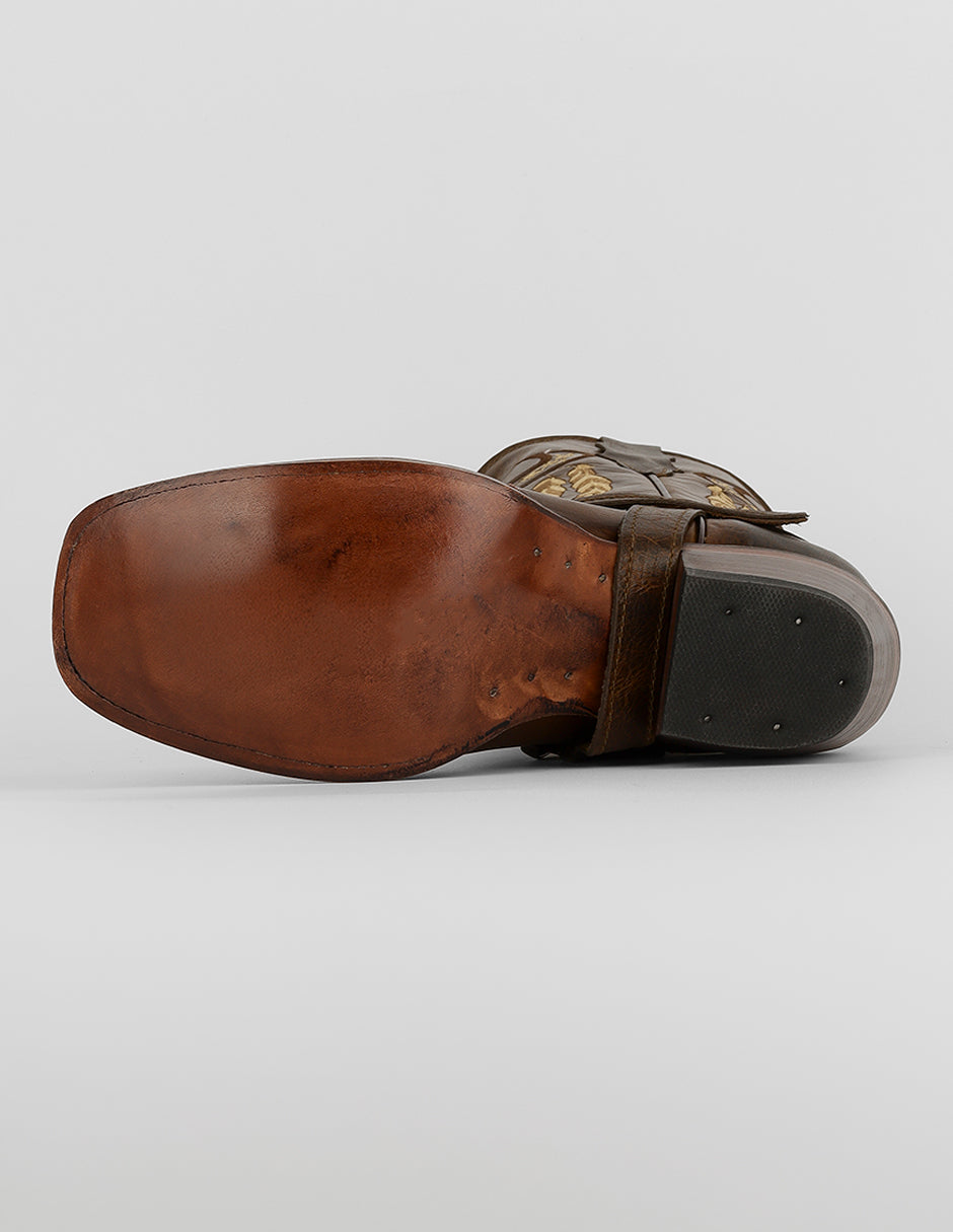 Botas tipo western West en Piel – Café