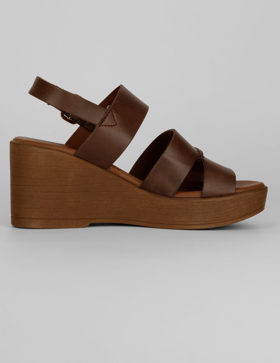 Sandalias con plataforma Naia en Sintético – Café
