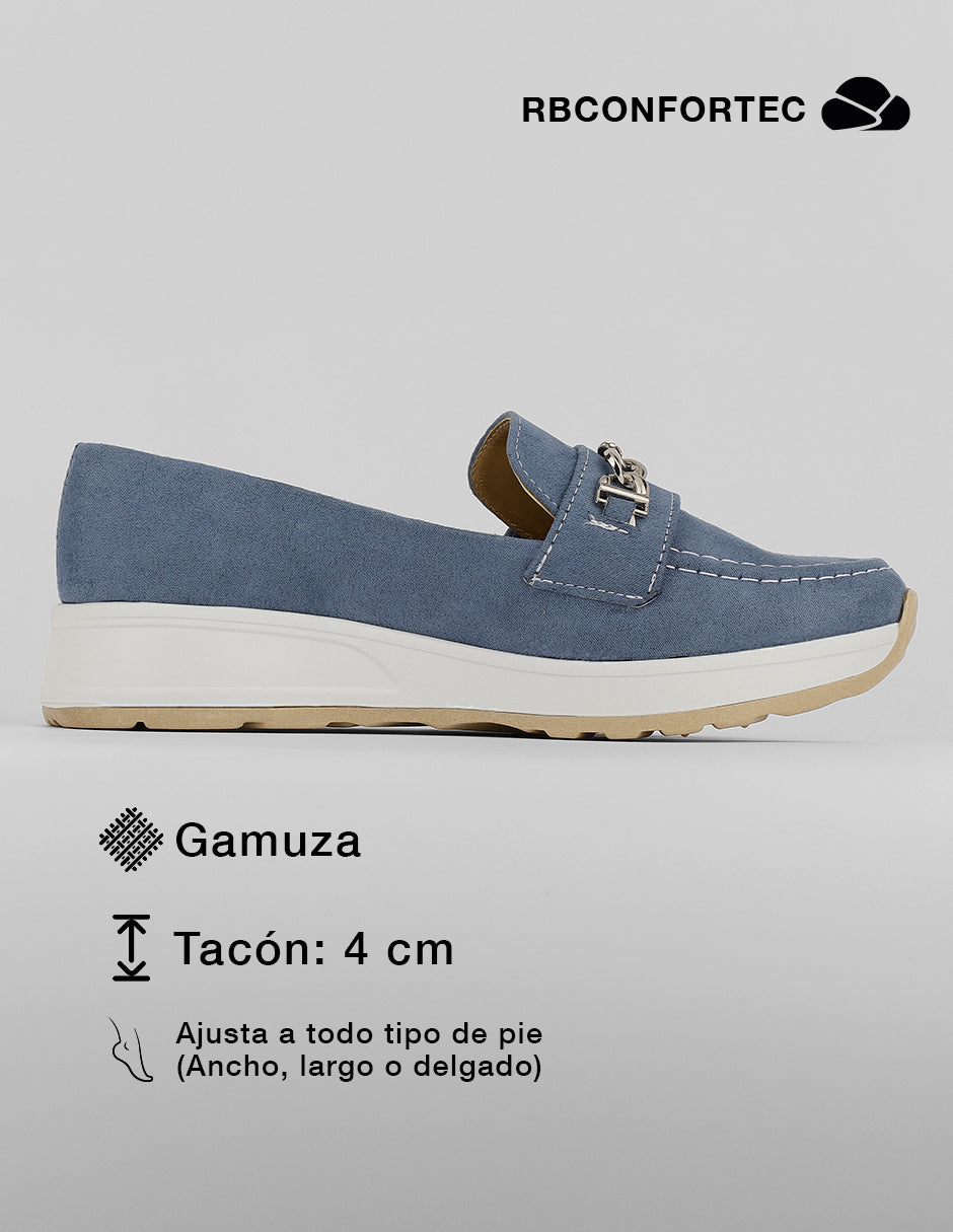 Mocasines Comfy en Gamuza – Azul
