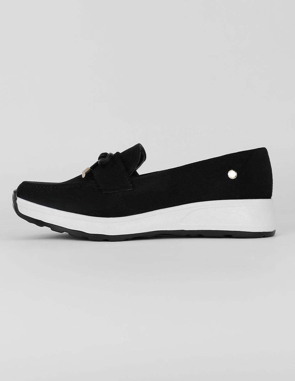 Mocasines Exterior Gamuza Color Negro Para Mujer De RBCOLLECTION