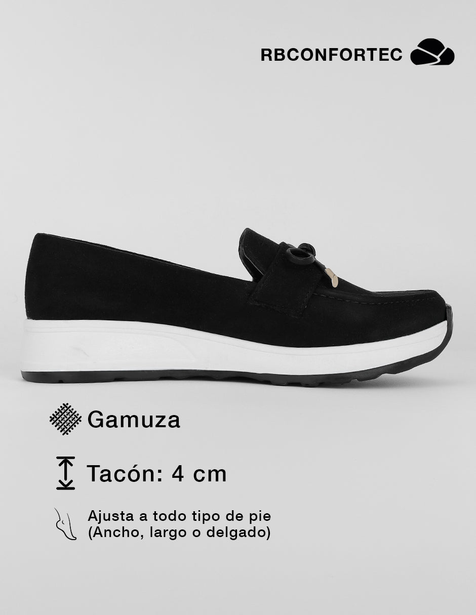 Mocasines Comfy en Gamuza – Negro