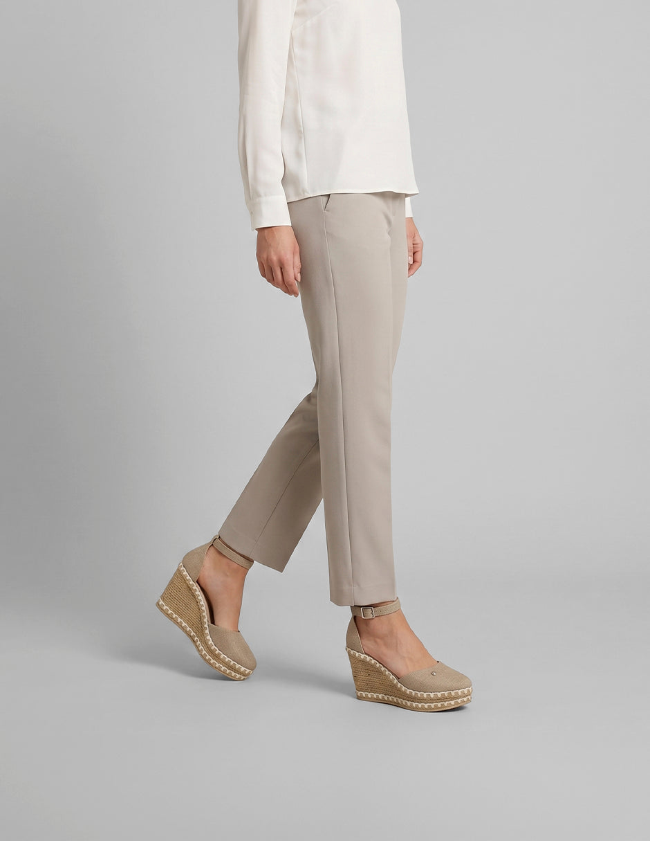 Sandalias con plataforma Naia en Textil – Beige