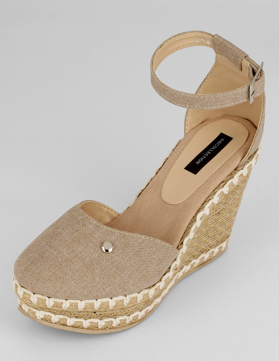 Sandalias con plataforma Naia en Textil – Beige