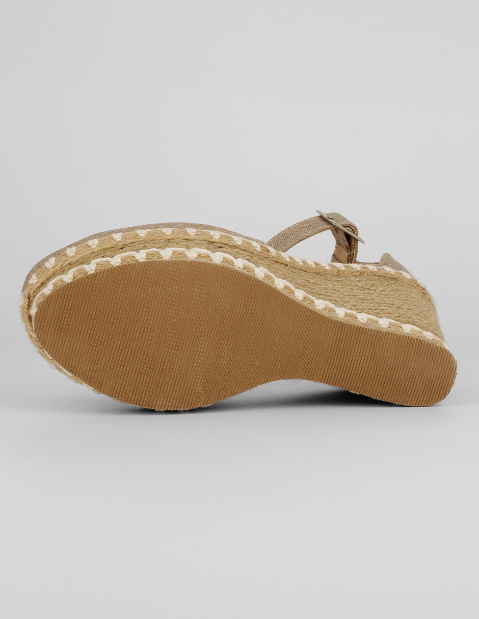 Sandalias con plataforma Naia en Textil – Beige