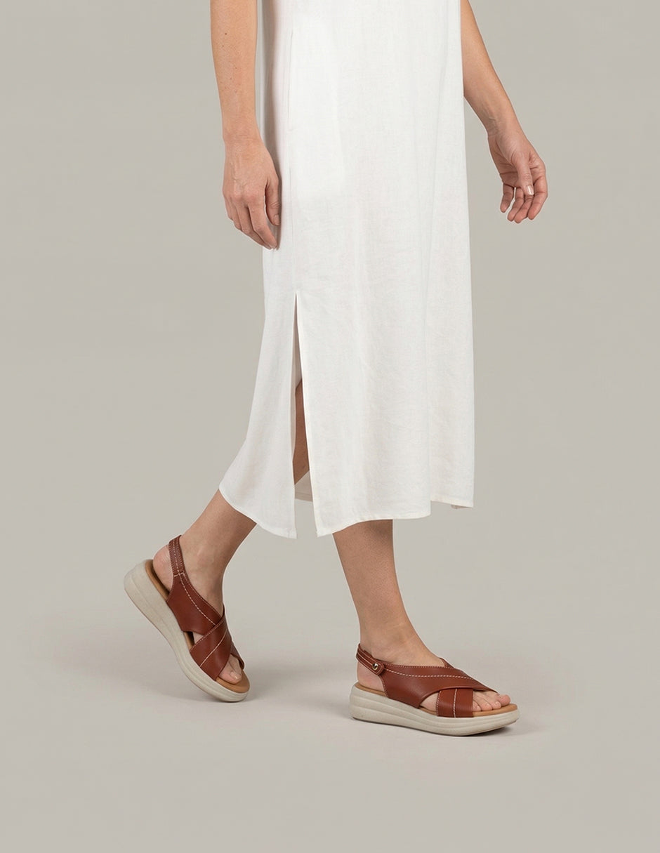 Sandalias con plataforma Hand made  en Piel – Rojo