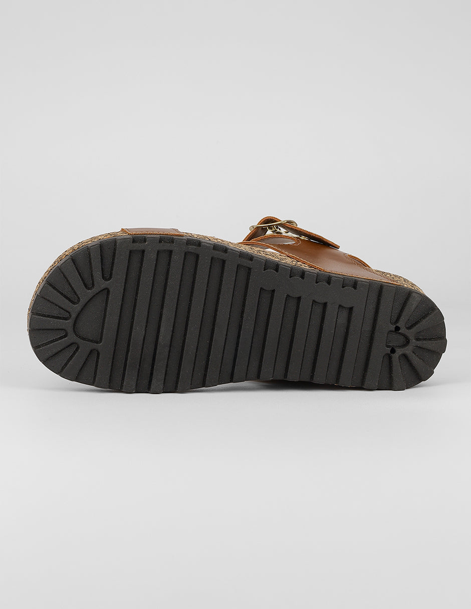 Sandalias con plataforma Daily en Piel vegana – Café