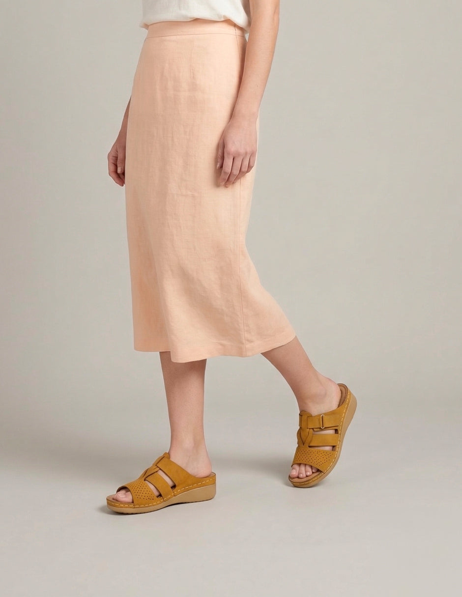 Sandalias con plataforma Steps en Piel vegana – Amarillo