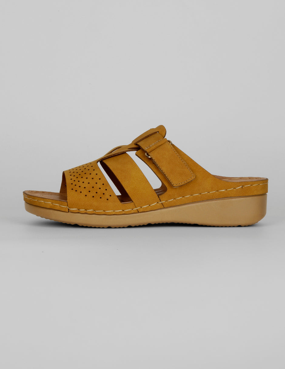 Sandalias con plataforma Exterior Piel vegana Color Amarillo Para Mujer De RBCOLLECTION