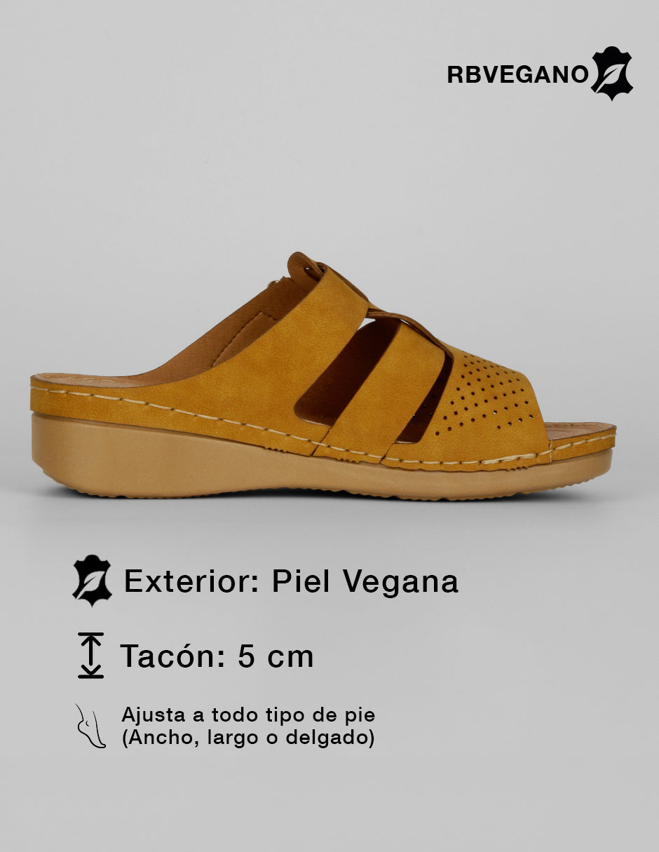 Sandalias con plataforma Steps en Piel vegana – Amarillo