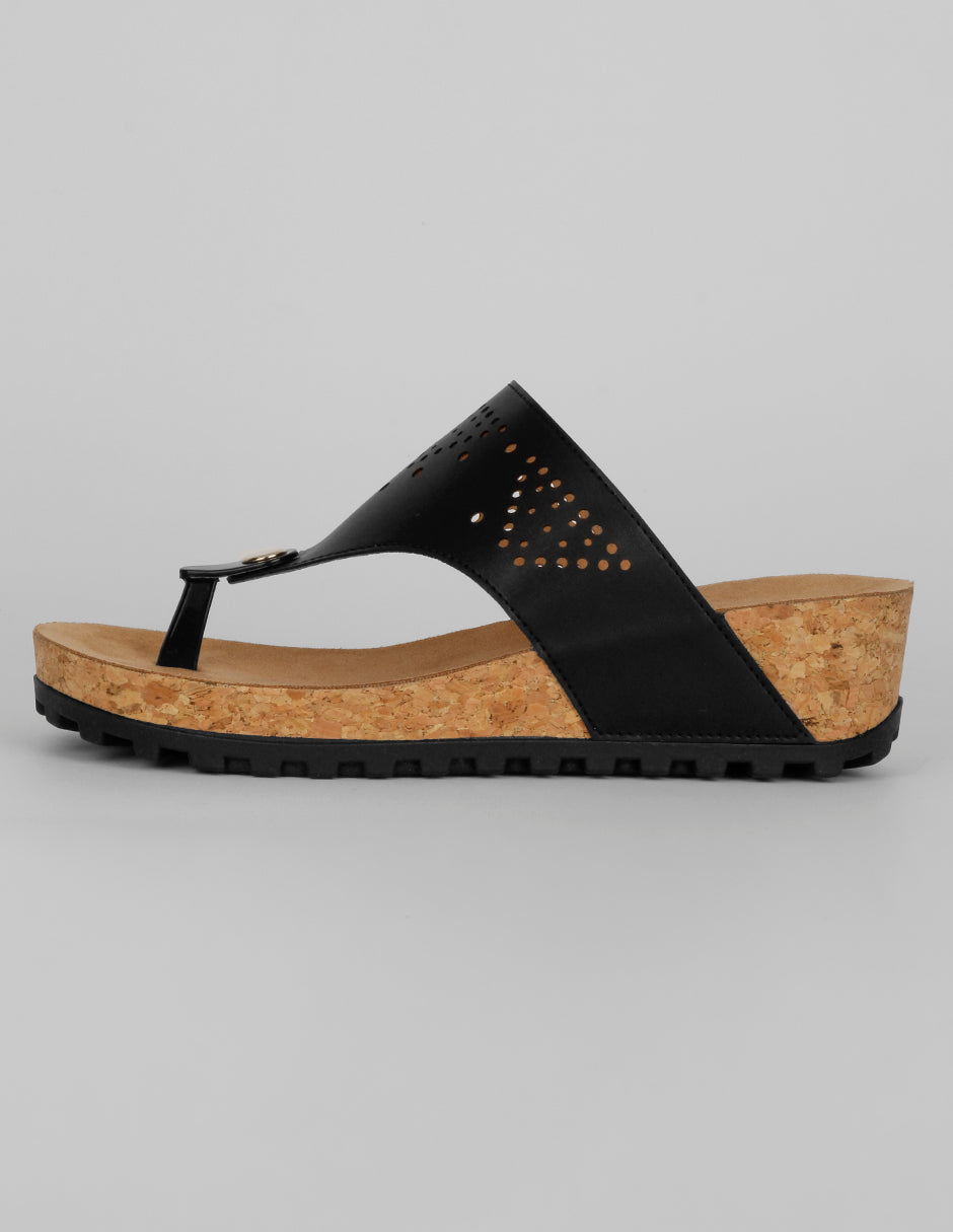 Sandalias con plataforma Exterior Piel vegana Color Negro Para Mujer De RBCOLLECTION